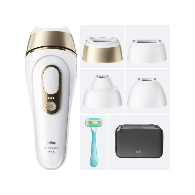 Braun Silk expert Pro 5 dispositivo IPL, epilazione permanente viso e corpo, 400000 impulsi, 4 testine, PL5431
