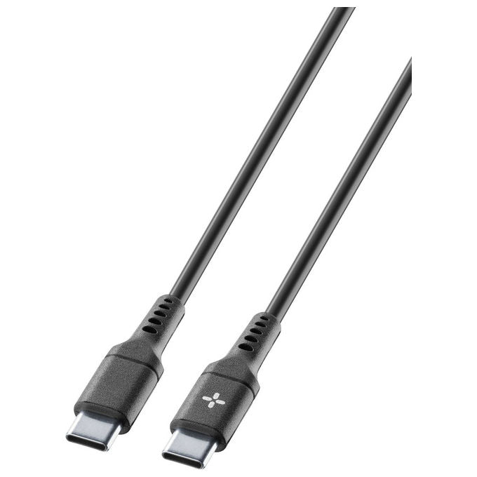 Cellularline Ploos cavo USB-C a USB-C, ricarica rapida, schermatura magnetica, sincronizzazione dati, 1 m, nero