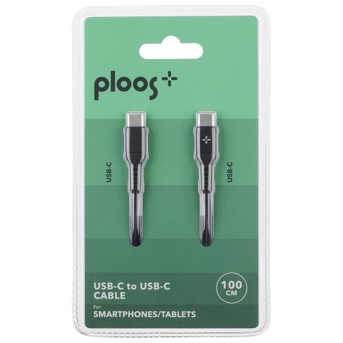 Cellularline Ploos cavo USB-C a USB-C, ricarica rapida, schermatura magnetica, sincronizzazione dati, 1 m, nero