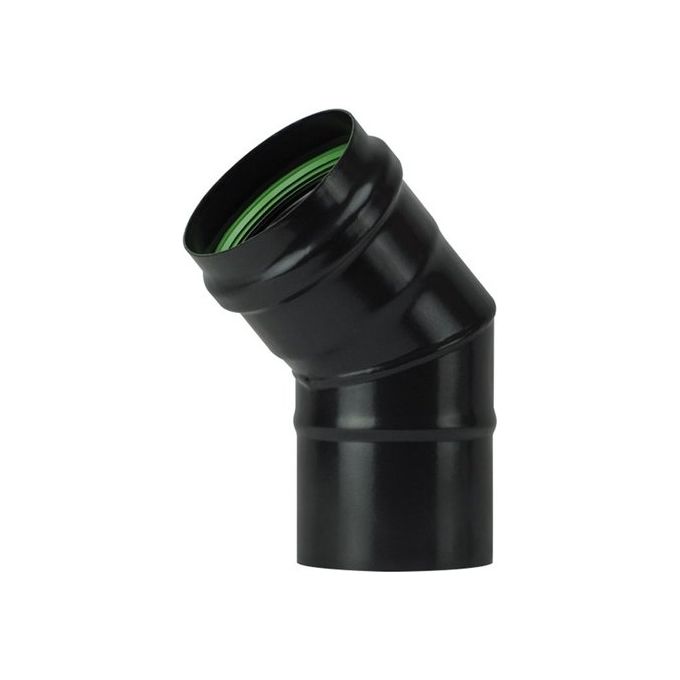 SAVE 2654101 Gomito per Stufa a Pellet 45° Acciaio Vetroporcellanato Diametro 10 cm colore Nero Opaco