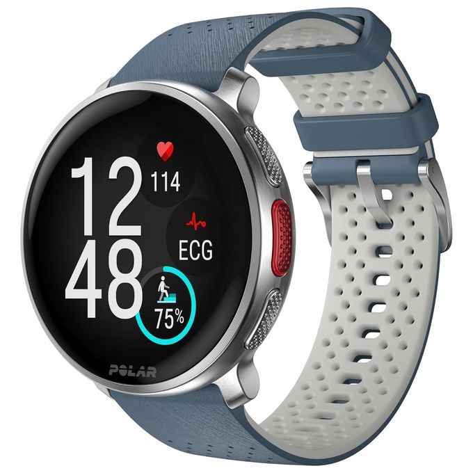 Polar 900108892 Vantage V3 Smartwatch Sportivo con Display AMOLED 1,39'' GPS Dual-Frequency ECG SpO2 colore Argento con Cinturino Blu