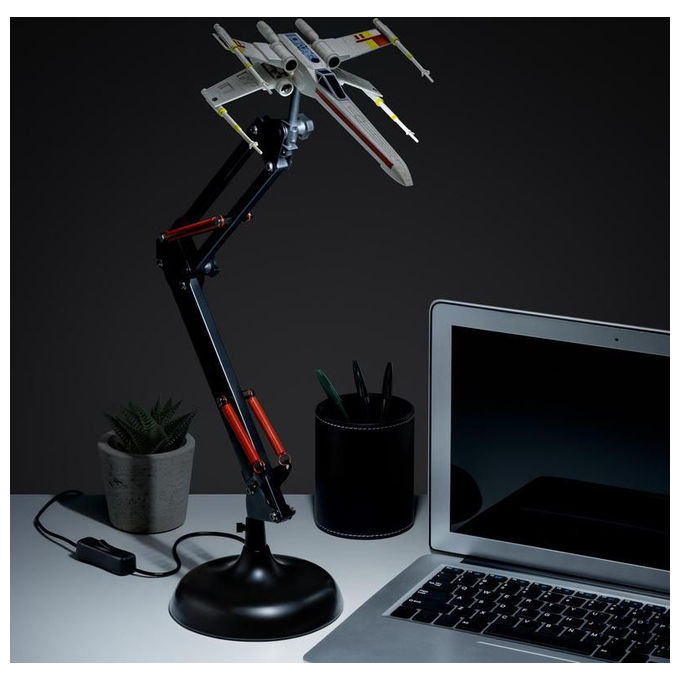 Paladone PP11319SW Star Wars Lampada da Scrivania X-Wing LED USB ali snodabili 15cm colore Nero