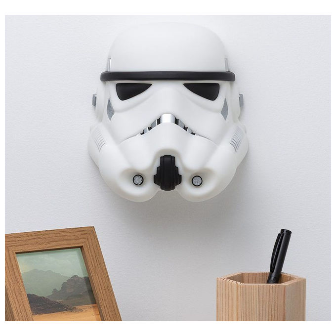 Paladone PP13340SW Star Wars Lampada Decorativa Maschera Stormtrooper LED 19cm colore Bianco