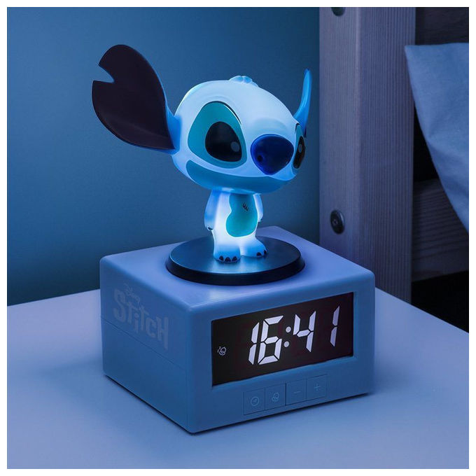 Paladone PP14273LS Stitch Sveglia Digitale Disney Lilo and Stitch Luce Notturna Snooze colore Blu