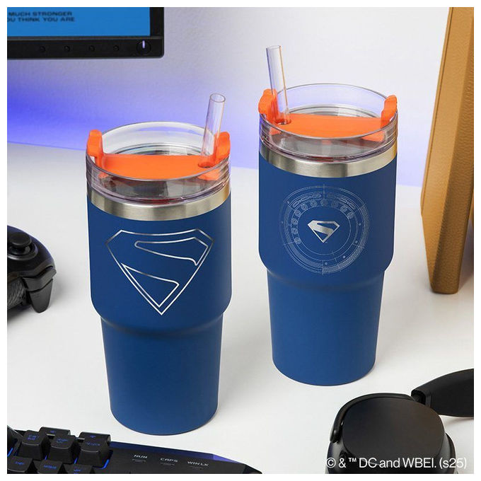 Paladone Products, Bicchiere da Viaggio Superman Theatrical Gamer, in Plastica