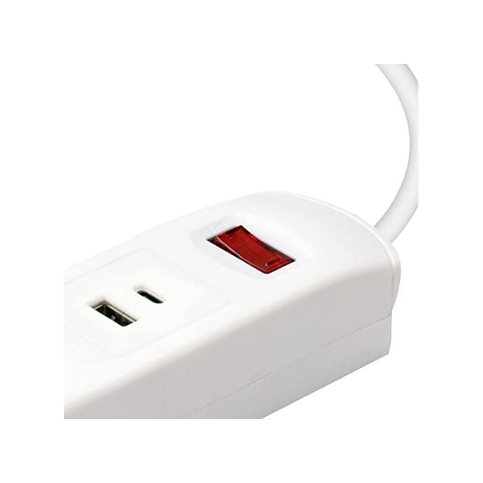 Polypool Multipresa 5 Posti 10-16a con Interruttore 3 Prese 10-16a 2 Shuko 2 2 Prese Usb AC Spina 10a