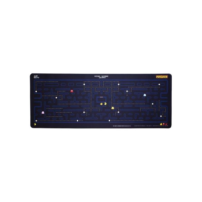 Paladone PP8823PM Tappetino Mouse Gaming Pac Man 80x30 cm superficie tessuto base gomma antiscivolo colore Nero