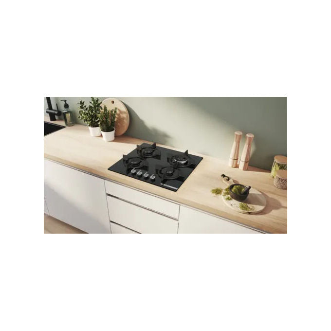 Bosch PPH6A6I10 Serie 6 Piano cottura Gas 60 cm 4 fuochi FlameSelect Bruciatore Wok colore Nero