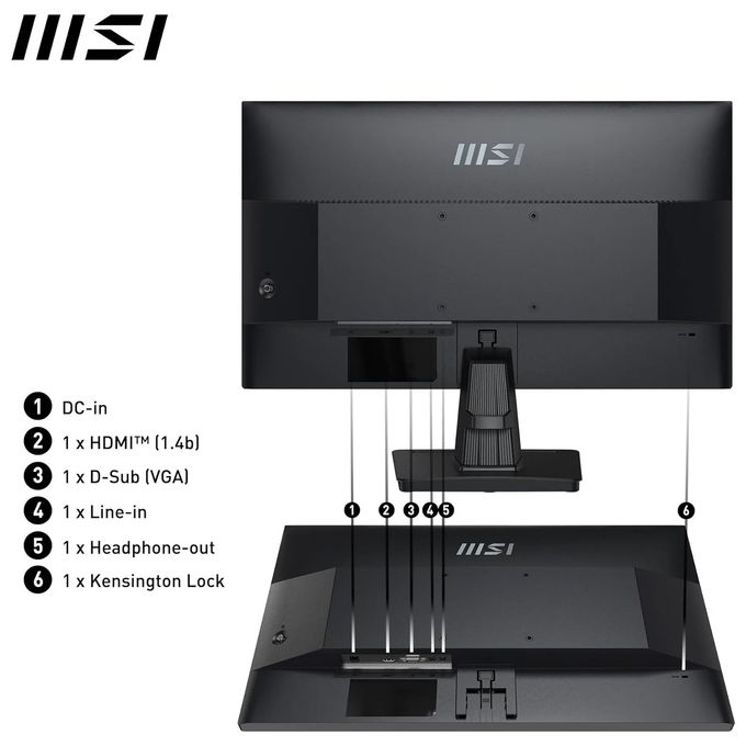 MSI PRO MP251 Monitor PC 24,5'' IPS Full HD 1920x1080 100Hz 4ms Altoparlanti Integrati HDMI VGA VESA colore Nero