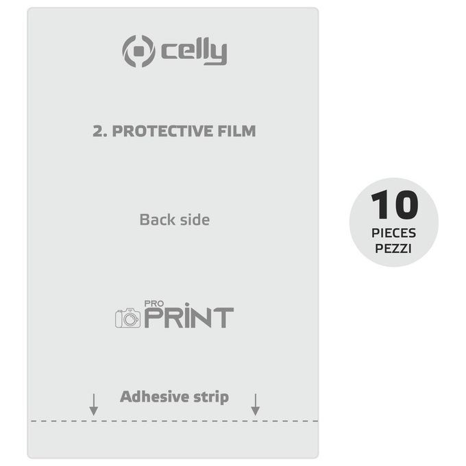 Celly PROPRINT10 Proprint Pellicola Fotografica Trasparente 10 Pezzi Materiale PET Compatibilita' Universale colore Trasparente