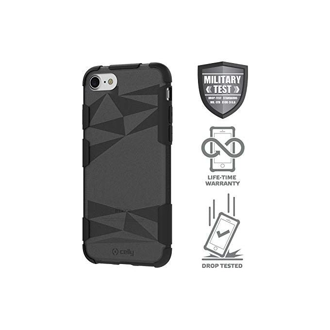 Celly Custodia per Iphone 7, 4,7, in Policarbonato, nero