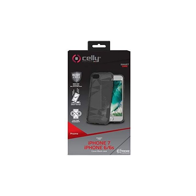 Celly Custodia per Iphone 7, 4,7, in Policarbonato, nero