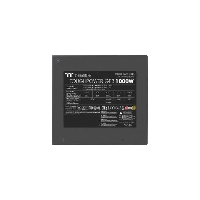 Thermaltake PS-TPD-1000FNFAGE-4 Toughpower GF3 Alimentatore PC 1000W ATX 3.0 80 PLUS Gold Modulare PCIe Gen5 colore Nero