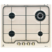 Electrolux PS640RUV Rustico Soft Piano cottura a gas 60 cm 4 fuochi Fiamma Pura 1 tripla corona colore Sabbia