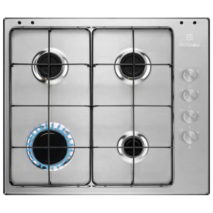 Electrolux EGS6404SX Serie 300 Piano cottura a gas 60 cm 4 fuochi comandi laterali accensione integrata colore Inox