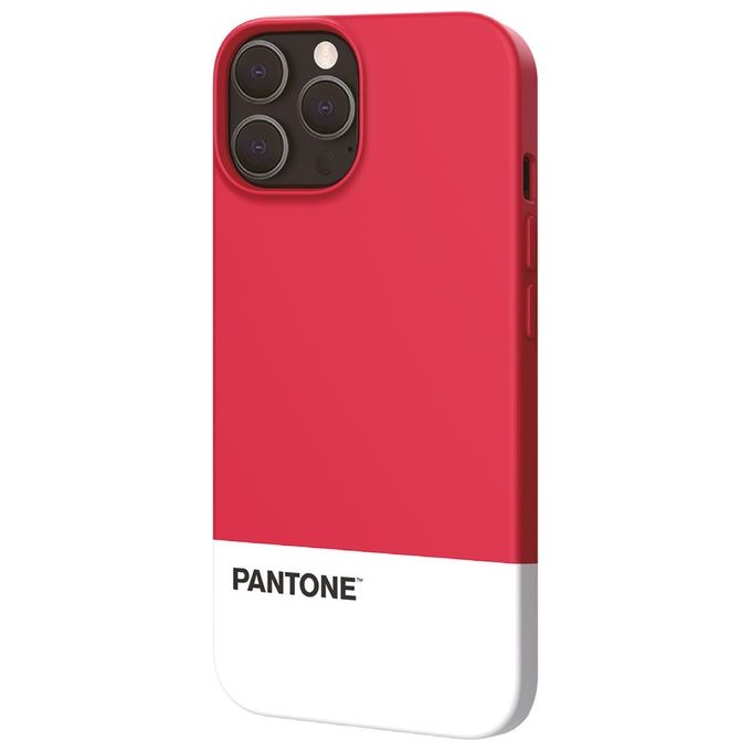 Pantone PT-PC1009R1 Cover per Apple iPhone 13 Pro Max TPU Soft-touch Microfibra anti-graffio colore Rosso