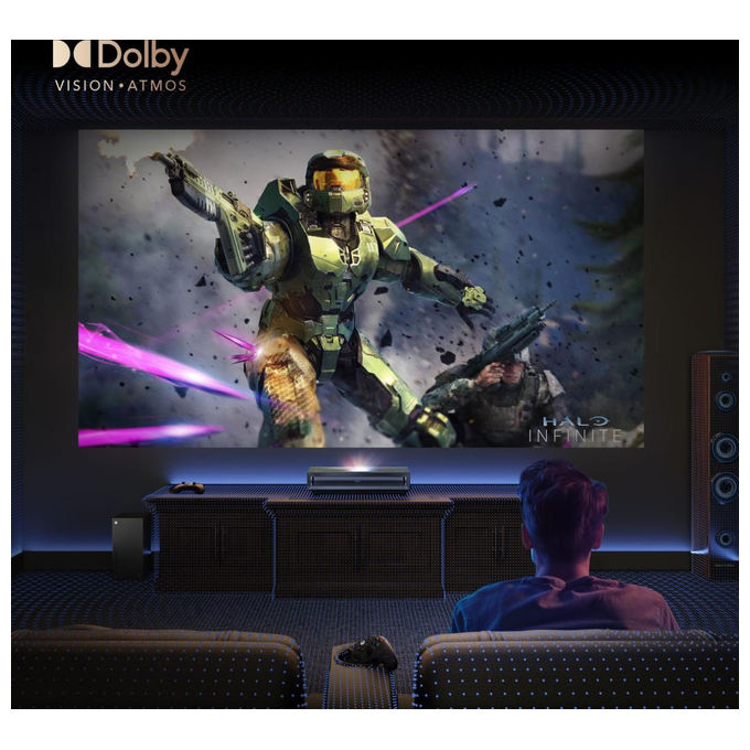 Hisense PX3 Proiettore Laser Ultra Corto 4K UHD 2800 ANSI lumen HDR10+ Dolby Atmos Smart TV VIDAA colore Nero