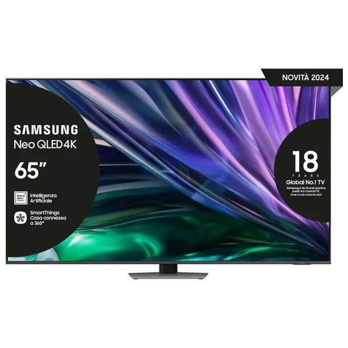 Samsung QE65QN85DBTXZT Neo QLED Smart TV 65'' 4K Mini LED Processore NQ4 AI Gen2 Dolby Atmos colore Carbonio Argento