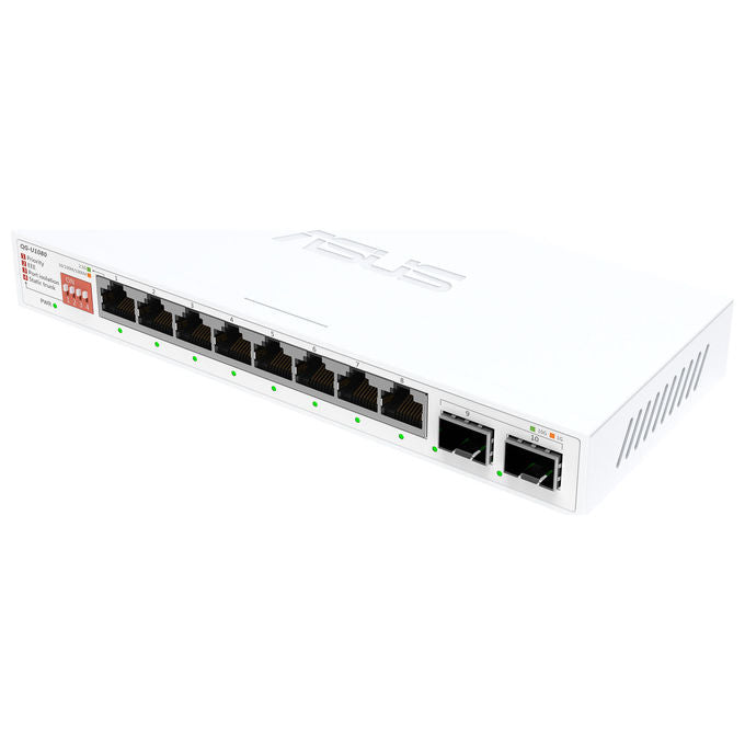 ASUS switch non gestito QG-U1080, 8 porte 2.5G Ethernet, 2 porte SFP+ 10G, Plug and Play, bianco
