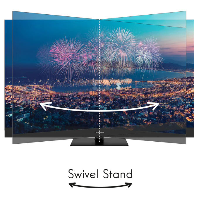 Thomson, Tv Qled 4K Ultra HD 65 Pollici, Smart Tv Google Tv, Nero