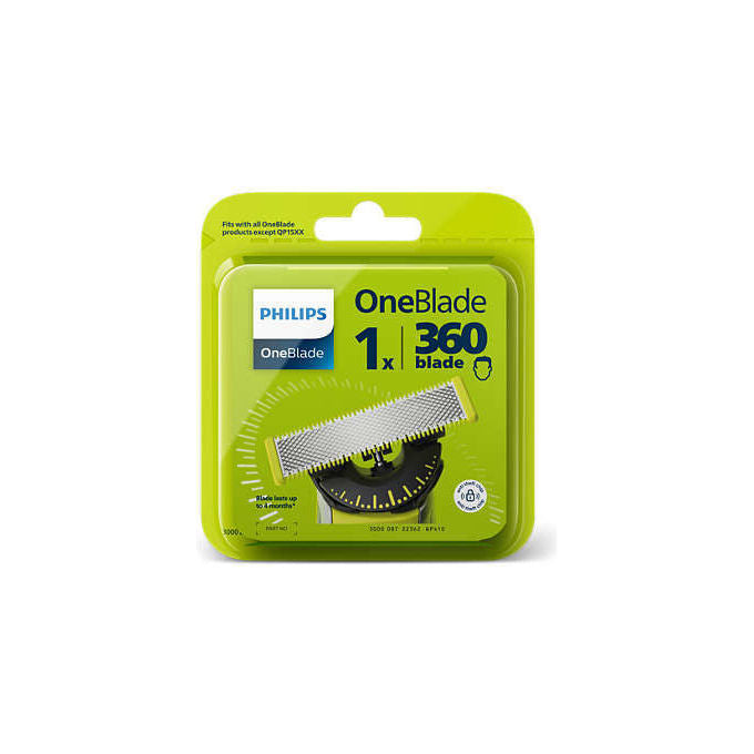 Philips QP410-50 OneBlade 360 Lama di Ricambio per Rasatura 1 Testina Lavabile colore Nero Verde