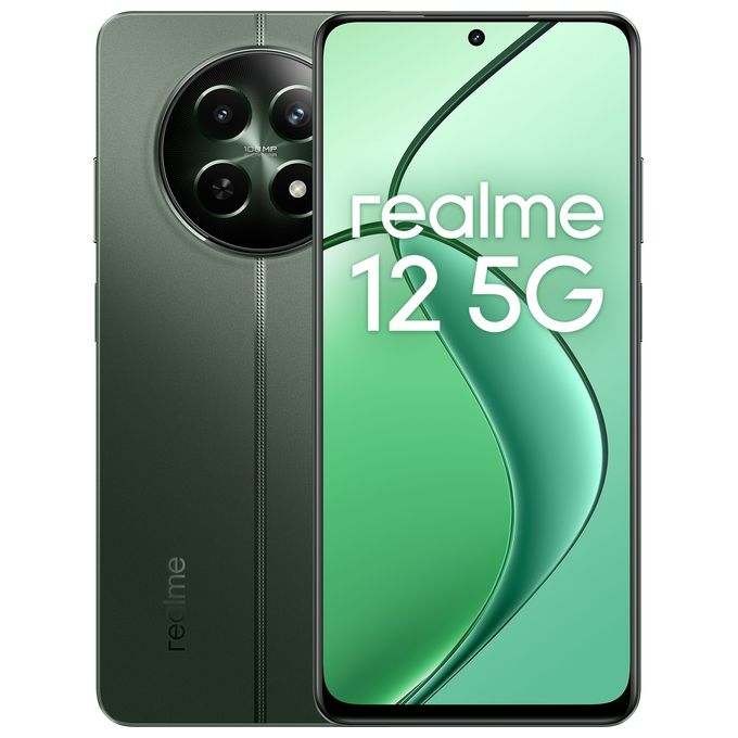 Realme RMX3930 Smartphone Realme 12 5G 8GB RAM 256GB memoria 6.72'' 120Hz 5000 mAh 45W ricarica rapida colore Woodland Green