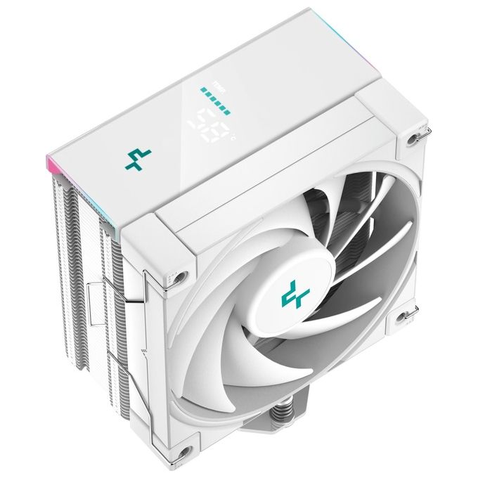 DeepCool dissipatore cpu AK400 Digital WH, display digitale, ARGB, ventola 120mm FDB, PWM, compatibile Intel e AMD, bianco