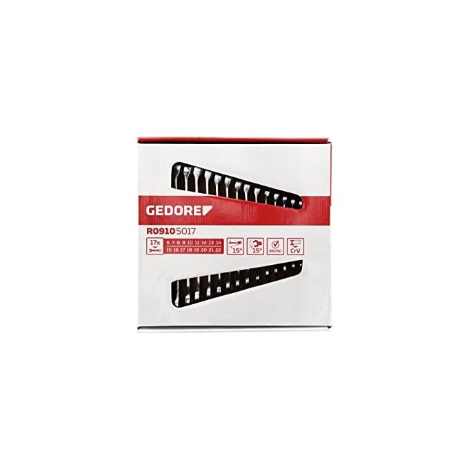 Gedore R09105017 Set Chiavi Inglese Combinate Cromo 17 Pezzi