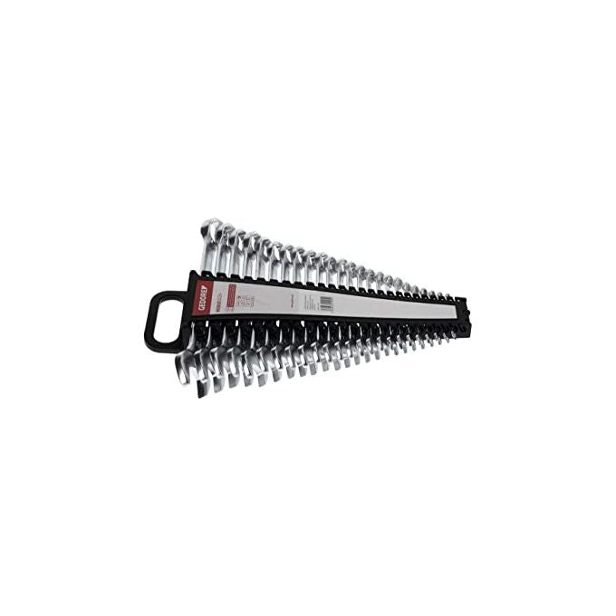 Gedore R09105024 Set di Chiavi Combinata Metriche 24 Pezzi 6-32 mm Acciaio Cromo-Vanadio Finitura Cromata Opaca Satinata Angolo 15° Conforme DIN 3113 ISO 3318 ISO 7738 In Supporto colore Nero