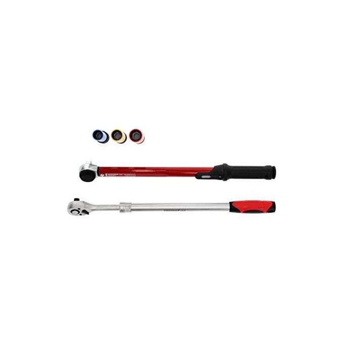 GEDORE Red 3300187 Set per cambio ruote 3 pezzi chiave dinamometrica 40-200 Nm cricchetto telescopico boccole 17 19 21 mm colore Nero-Rosso