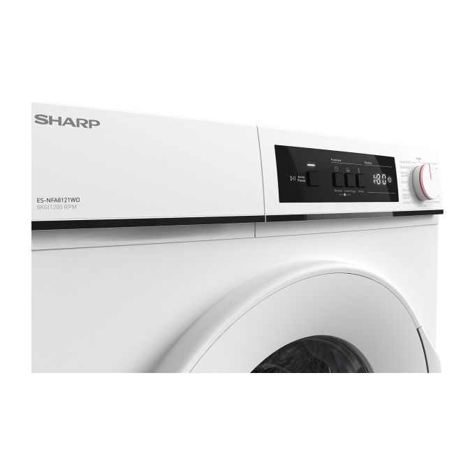 Sharp ES-NFA8121WD Lavatrice a carica frontale 8 Kg Classe D 1200 giri Oblo' grande Bianco 845x597x527