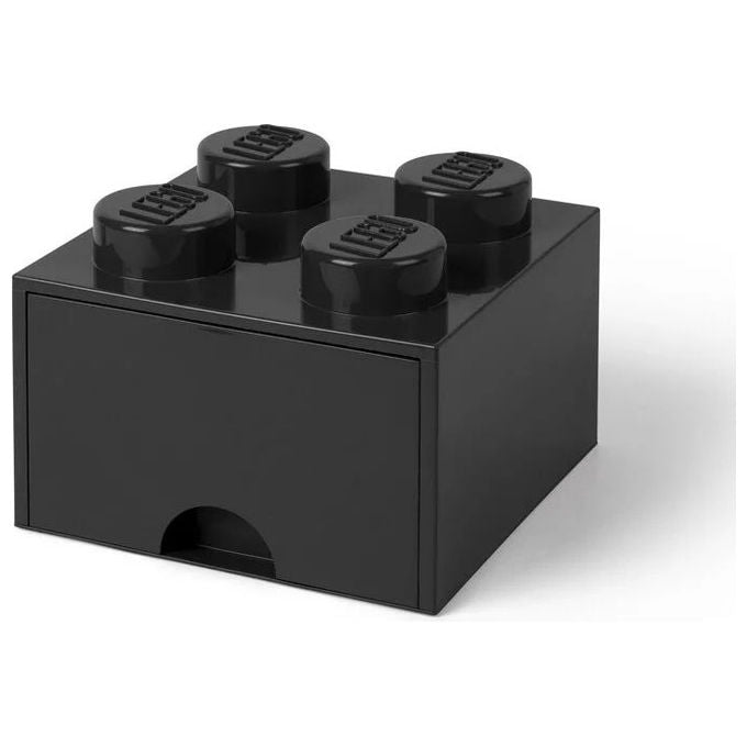 LEGO, Contenitore Brick 4 Pomelli, Porta Giocattoli, Nero