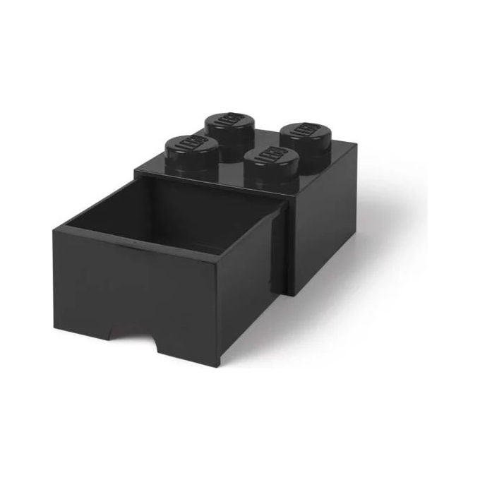 LEGO, Contenitore Brick 4 Pomelli, Porta Giocattoli, Nero