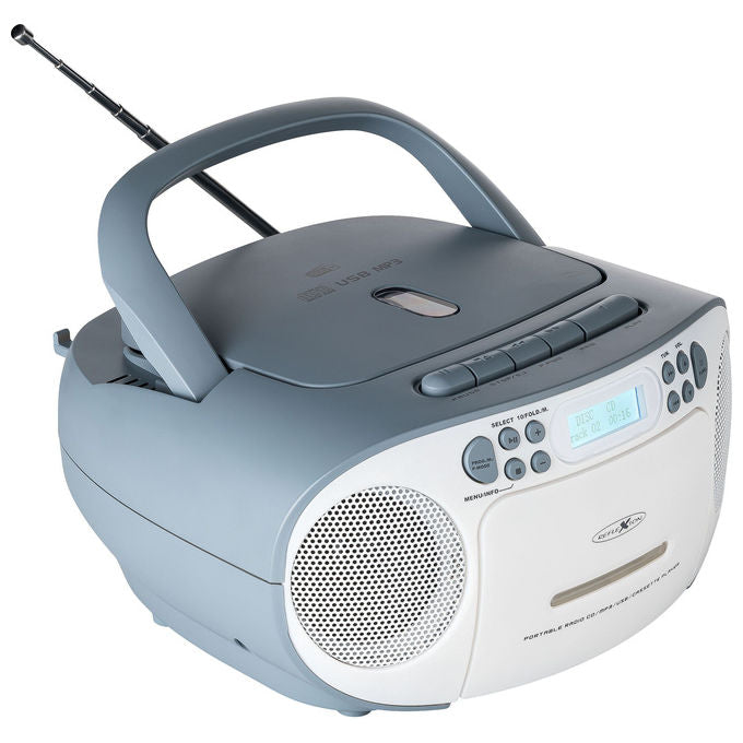 Reflexion RCR2260DAB Radio Lettore CD DAB+ FM 24 W Lettore Cassette Display LCD Blu Bianco
