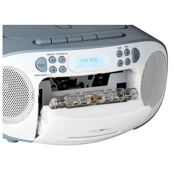 Reflexion RCR2260DAB Radio Lettore CD DAB+ FM 24 W Lettore Cassette Display LCD Blu Bianco