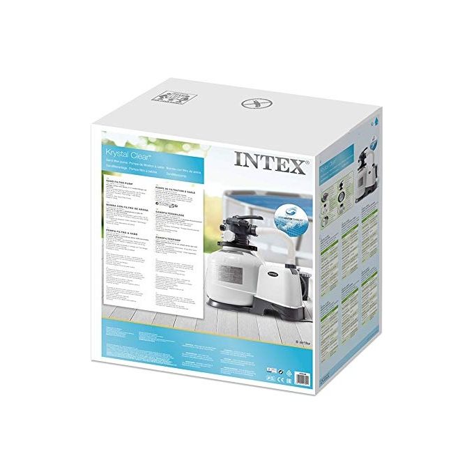 Intex Pompa a Sabbia 10000 L-H Flusso Acqua da 10.500 L-H, Flusso Sistema Da 8.000 L-H Bianco