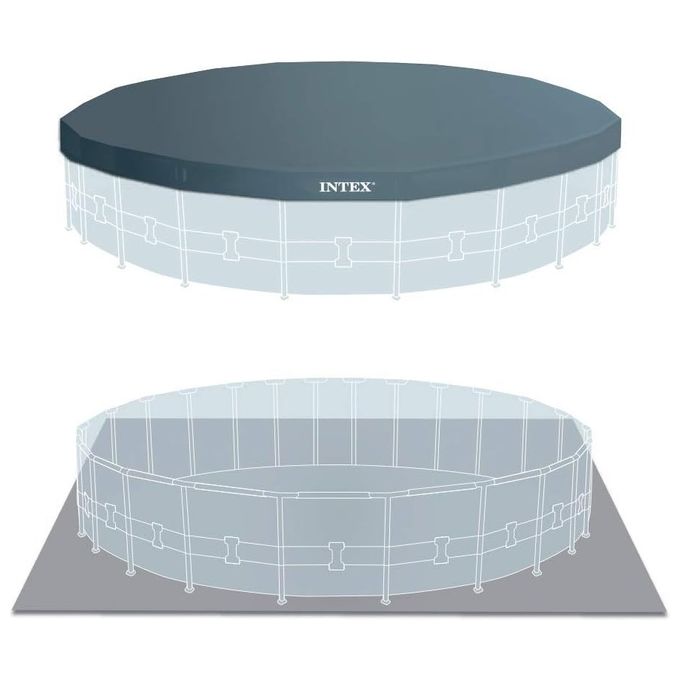 Intex Piscina Fuori Terra Rotonda Prisma Frame 549x122 cm Grigio con Accessori