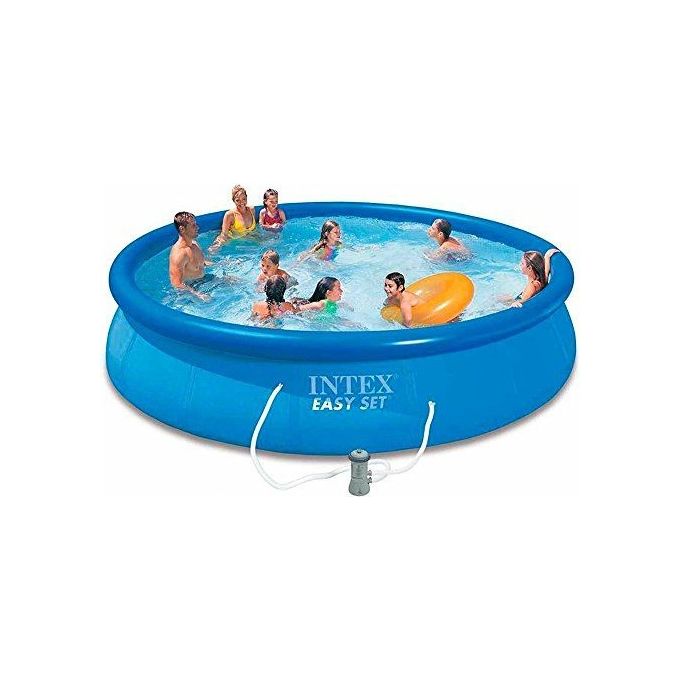 Intex 28158NP Piscina Fuori Terra Easy Set Rotonda Pompa Filtro 2006 L-h 9729 L PVC Azzurro 457x84 cm 457x84 cm Con Pompa Filtro