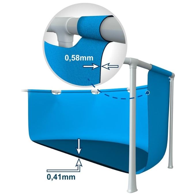 Intex 28242NP Piscina Fuori Terra 457x122 cm Metal Frame Rotonda Pompa Filtro 3785 L-h Scaletta, Telo Base e Copertura