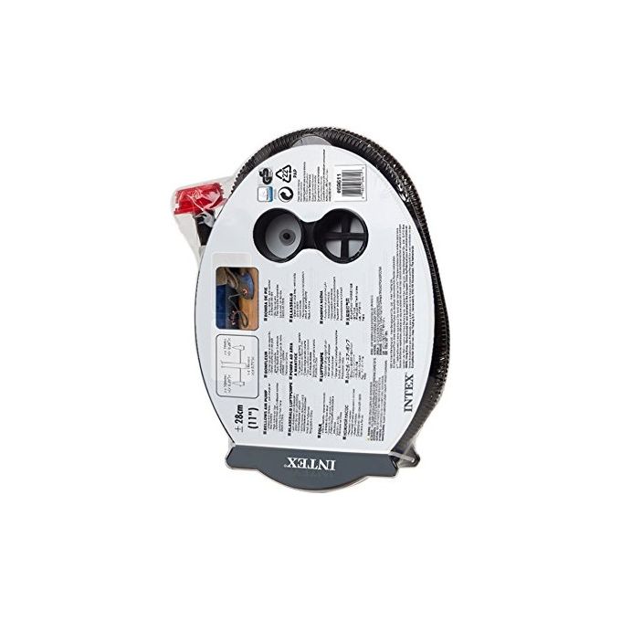 Intex Pompa a Piede 69611 Blu-Nero-Rosso con 3 Adattatori per Gonfiaggio e Sgonfiaggio