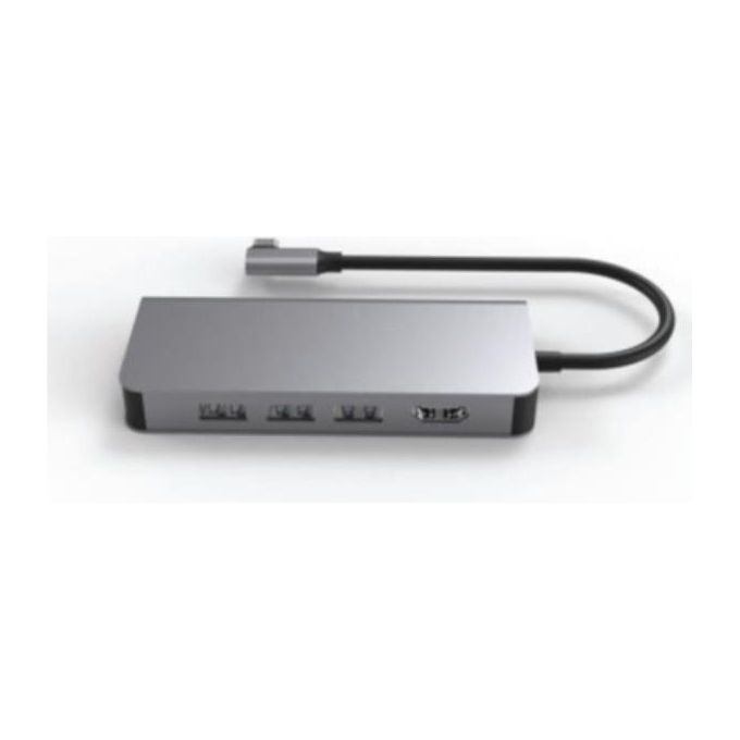 RLINE RDL6201 Adattatore Multiporta Type-C 8 in 1 Hub con HDMI 4K USB 3.0 Ethernet RJ45 Lettore SD TF USB-C Power Delivery 65W colore Nero