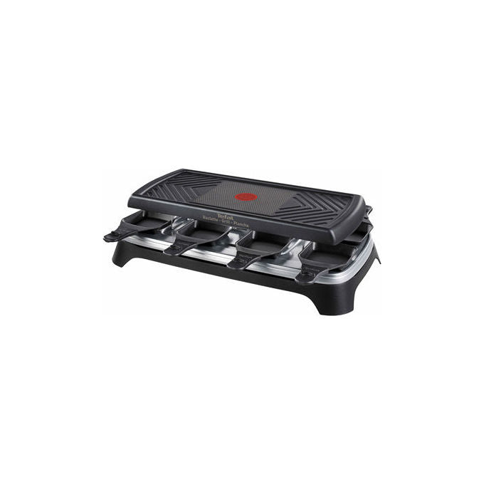 Tefal RE459812 Griglia per Raclette 8 persone Potenza 1350 W con Piastre Rimovibili e Rivestitura Antiaderente colore Nero
