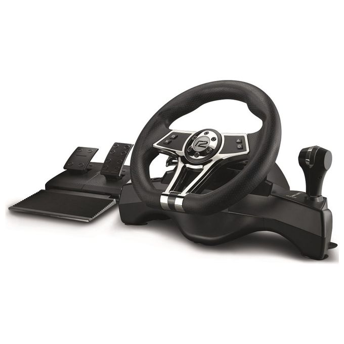 Ready2gaming R2GPS4HURRIPRO Hurricane Wheel Pro Volante da corsa Angolo regolabile 270° o 900° Sensore Hall Senza attrito Vibrazioni con doppio motore Compatibile con PC PS3 PS4 Switch Xbox One Series X-S colore Nero-Silver