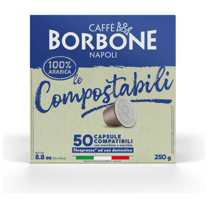 Caffe' Borbone REBARABICACOMP050N Le Compostabili Capsule Caffe' Compatibili Nespresso 100% Arabica Intensita' 6-10 50 pz