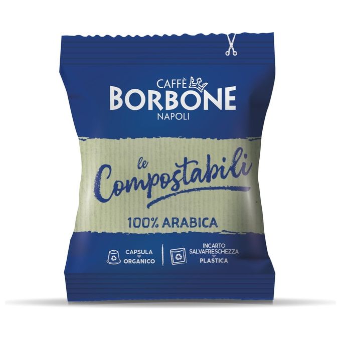 Caffe' Borbone REBARABICACOMP050N Le Compostabili Capsule Caffe' Compatibili Nespresso 100% Arabica Intensita' 6-10 50 pz