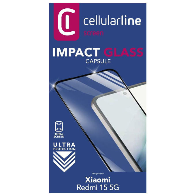 Cellularline Impact Glass Capsule Vetro Temperato Resistente Redmi 15 5G Trasparente