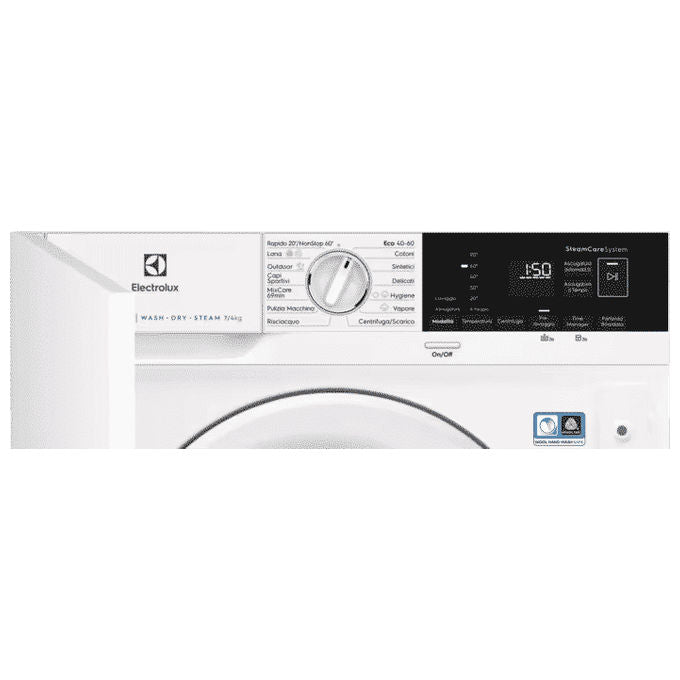 Electrolux EW7W674BI Serie 700 Lavasciuga Incasso 7-4 Kg 1551 rpm Classe D DualCare SensiCare Vapore (82x60x54 cm) colore Bianco