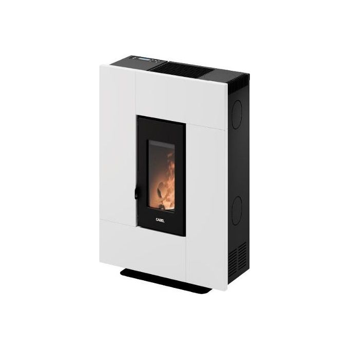 Cadel 7025074 Grace 7 Stufa a Pellet Ventilata 6.9 kW Camera Stagna Wi-Fi Bluetooth 12 Kg 99 cm colore Bianco
