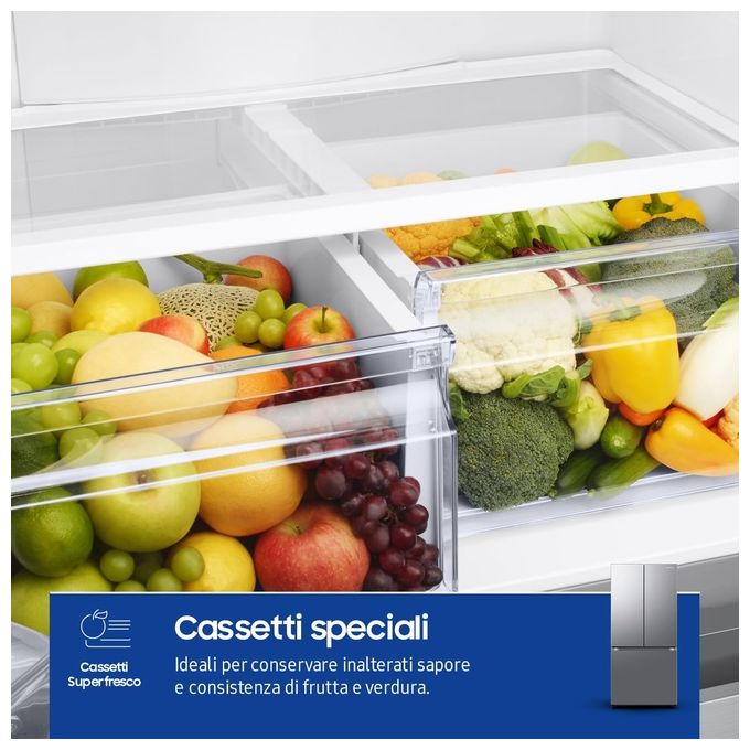 Samsung RF50C510ES9 RF5000C Frigorifero 3 Porte 496 L 177 cm Classe E 40 dB No Frost Twin Cooling Plus Wi-Fi colore Acciaio Inox