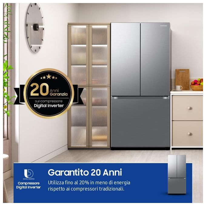 Samsung RF50C510ES9 RF5000C Frigorifero 3 Porte 496 L 177 cm Classe E 40 dB No Frost Twin Cooling Plus Wi-Fi colore Acciaio Inox